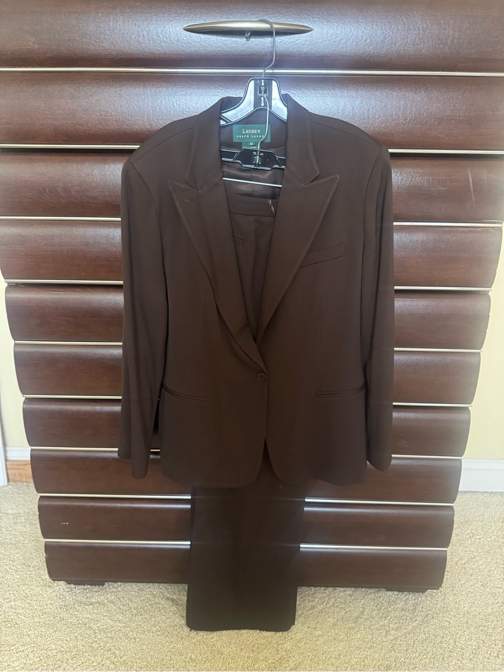 Lauren Ralph Lauren Chocolate Brown Women's Tailored Suit Jacket & Pants
